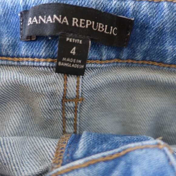 Banana Republic BR denim pencil a-line jean skirt petite 4 4P P4 - Picture 13 of 13